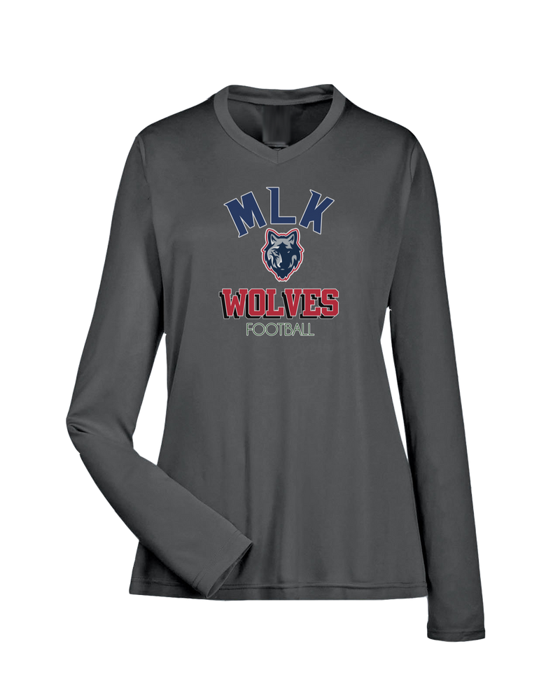 MLK HS Football Shadow - Womens Performance Long Sleeve