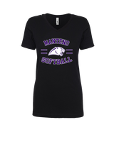 Manteno HS Softball Curve - Womens Vneck