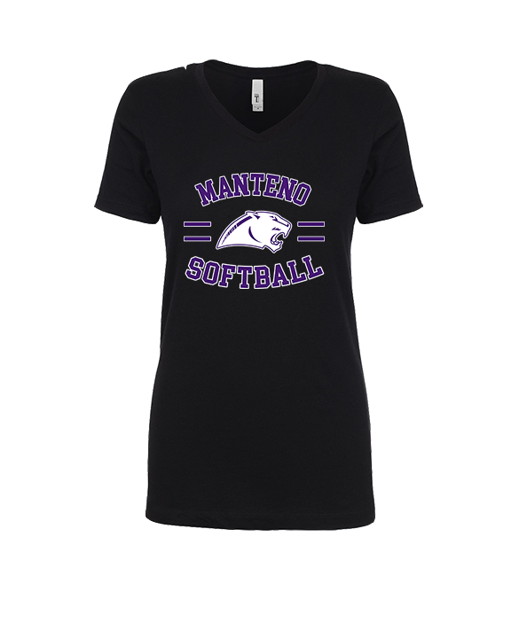 Manteno HS Softball Curve - Womens Vneck