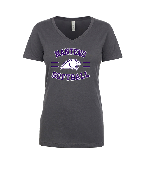 Manteno HS Softball Curve - Womens Vneck