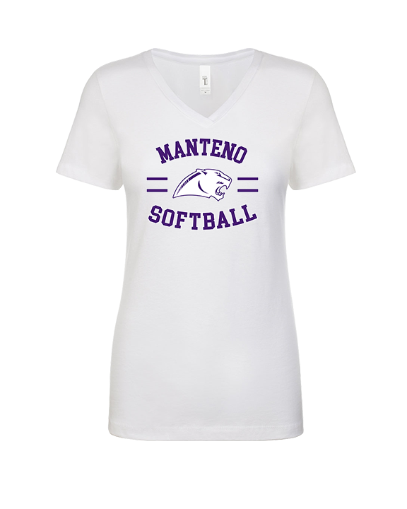 Manteno HS Softball Curve - Womens Vneck