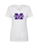 Manteno HS Softball Logo M - Womens Vneck