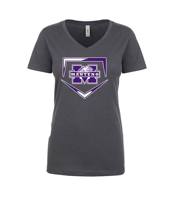 Manteno HS Softball Plate - Womens Vneck