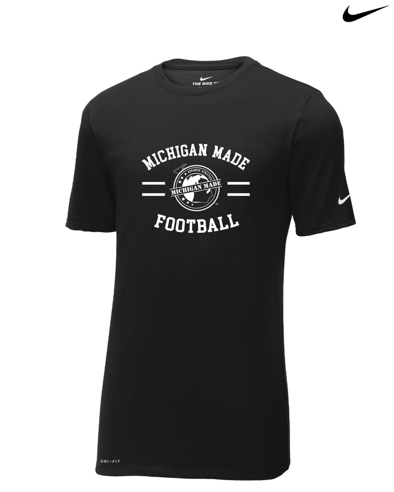 Michigan Made Advanced Athletics Football Curve - Nike Cotton Poly Dri-Fit