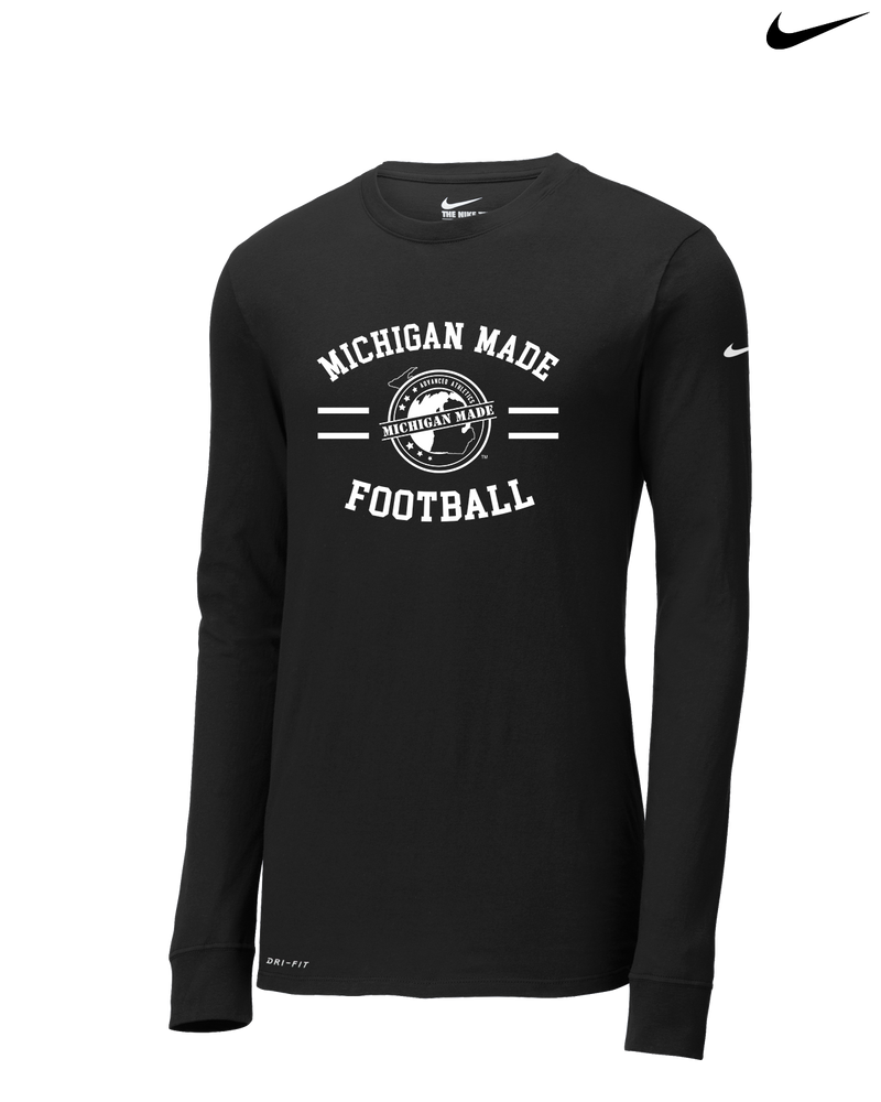 Michigan Made Advanced Athletics Football Curve - Nike Dri-Fit Poly Long Sleeve