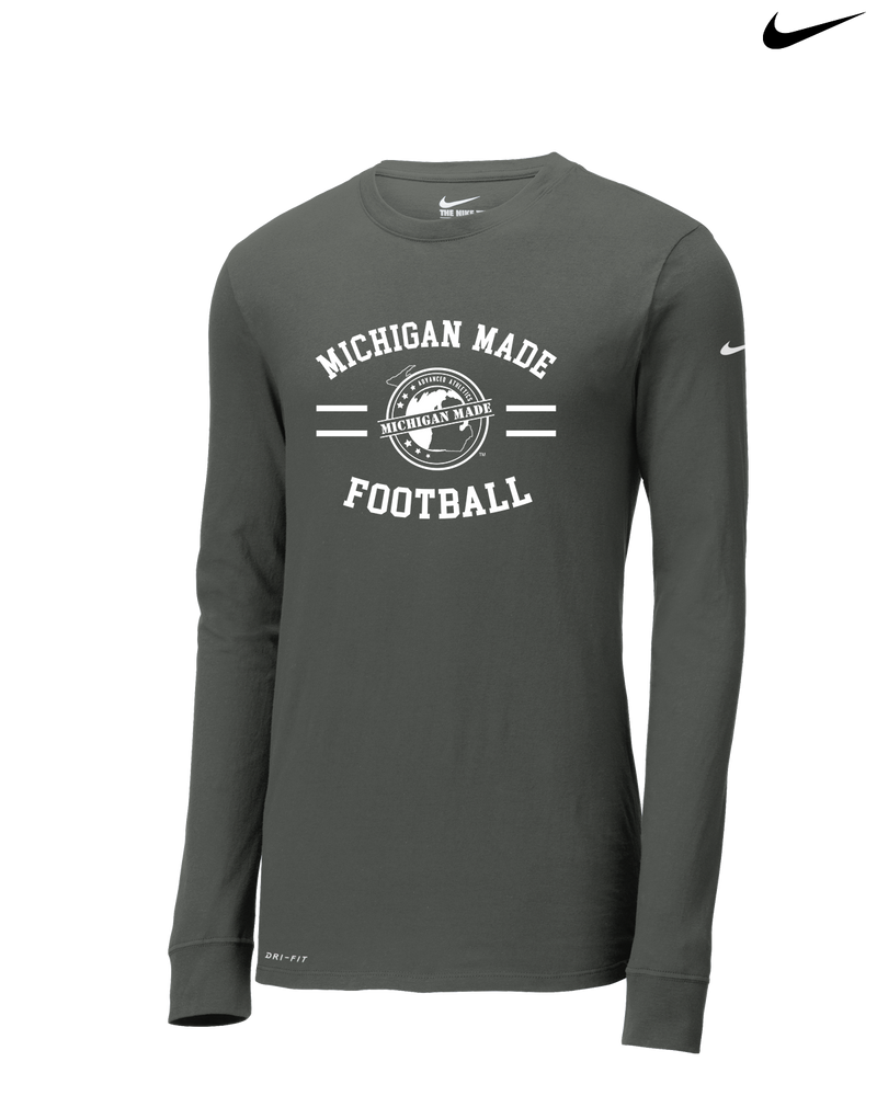 Michigan Made Advanced Athletics Football Curve - Nike Dri-Fit Poly Long Sleeve