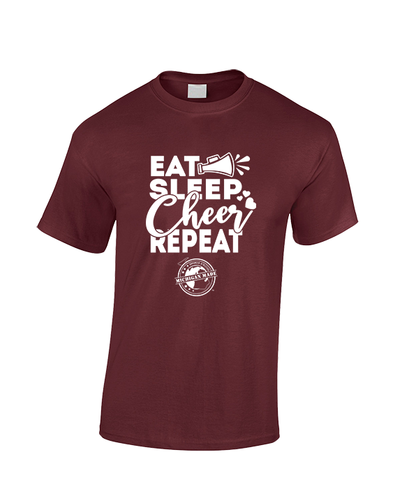 Michigan Made Advanced Athletics Cheer Eat Sleep Cheer - Basic Cotton T-Shirt