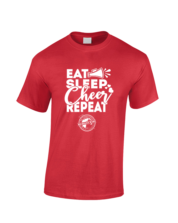 Michigan Made Advanced Athletics Cheer Eat Sleep Cheer - Basic Cotton T-Shirt