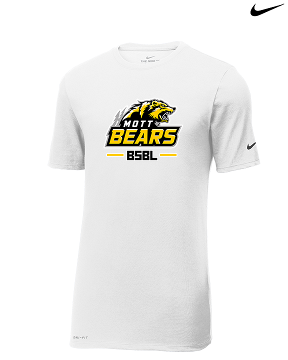 Mott Community College Baseball Logo Full BSBL - Mens Nike Cotton Poly Tee