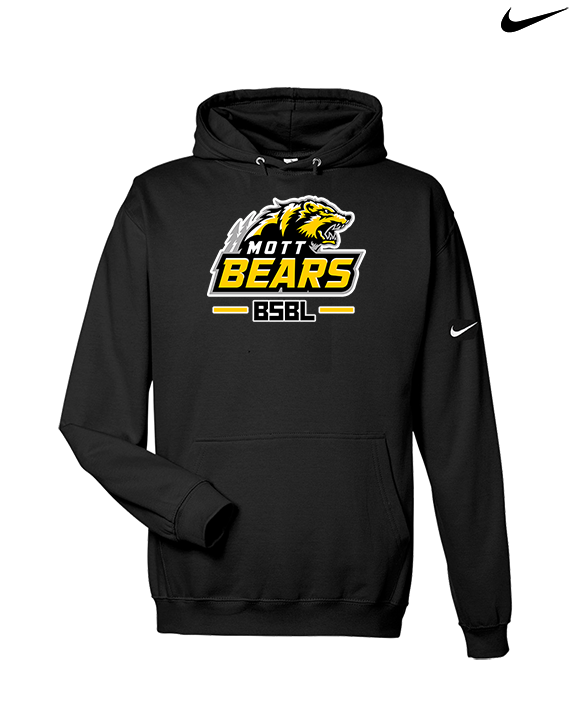 Mott Community College Baseball Logo Full BSBL - Nike Club Fleece Hoodie