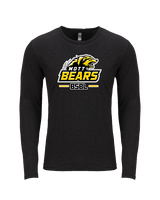 Mott Community College Baseball Logo Full BSBL - Tri-Blend Long Sleeve