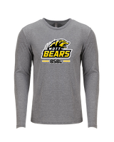 Mott Community College Baseball Logo Full BSBL - Tri-Blend Long Sleeve