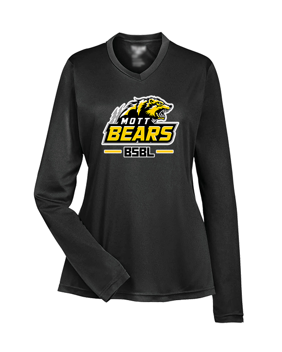 Mott Community College Baseball Logo Full BSBL - Womens Performance Longsleeve