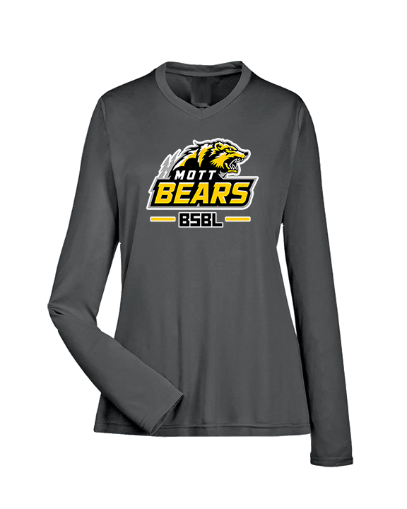 Mott Community College Baseball Logo Full BSBL - Womens Performance Longsleeve