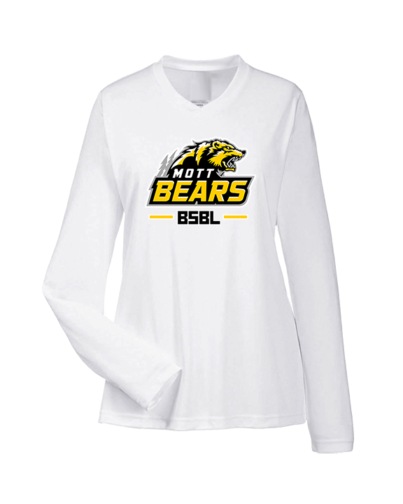 Mott Community College Baseball Logo Full BSBL - Womens Performance Longsleeve