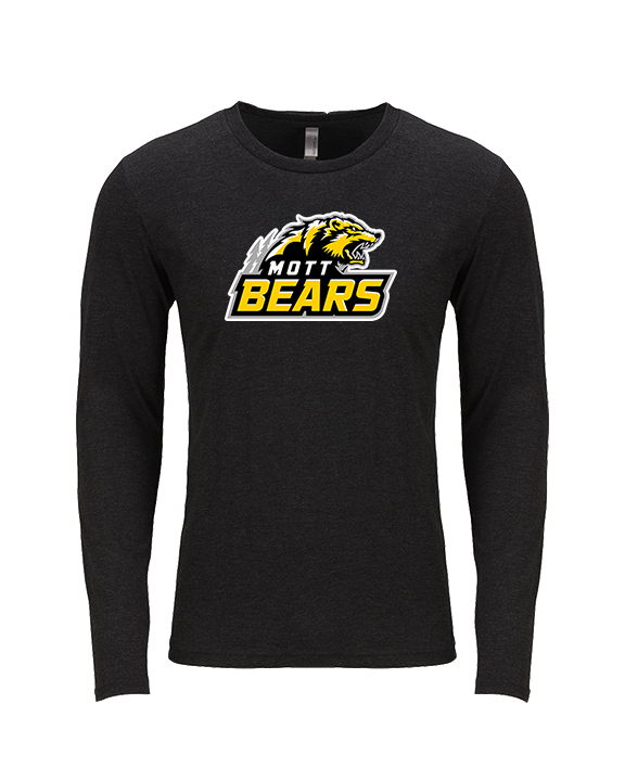 Mott Community College Baseball Logo Full Logo - Tri-Blend Long Sleeve