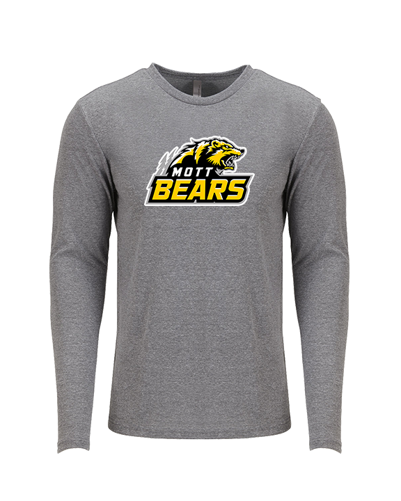 Mott Community College Baseball Logo Full Logo - Tri-Blend Long Sleeve