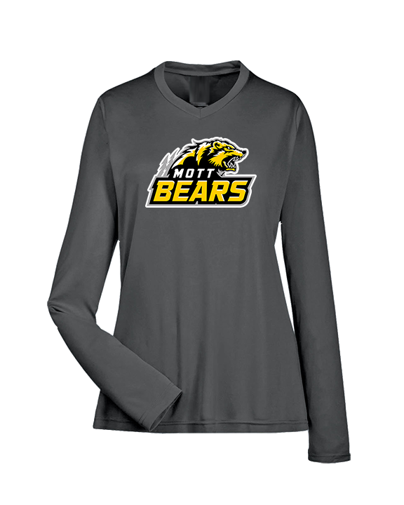 Mott Community College Baseball Logo Full Logo - Womens Performance Longsleeve