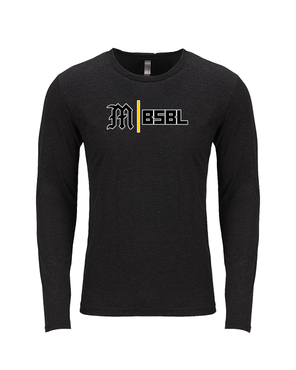 Mott Community College Baseball Logo M BSBL - Tri-Blend Long Sleeve