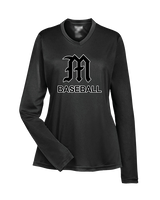 Mott Community College Baseball Logo M Baseball - Womens Performance Longsleeve