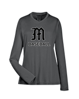 Mott Community College Baseball Logo M Baseball - Womens Performance Longsleeve