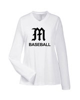 Mott Community College Baseball Logo M Baseball - Womens Performance Longsleeve