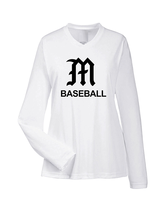 Mott Community College Baseball Logo M Baseball - Womens Performance Longsleeve