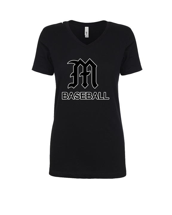 Mott Community College Baseball Logo M Baseball - Womens Vneck