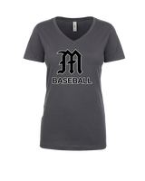 Mott Community College Baseball Logo M Baseball - Womens Vneck