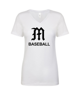 Mott Community College Baseball Logo M Baseball - Womens Vneck