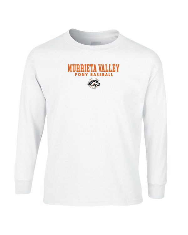 Murrieta Valley Pony Baseball Block - Mens Cotton Long Sleeve