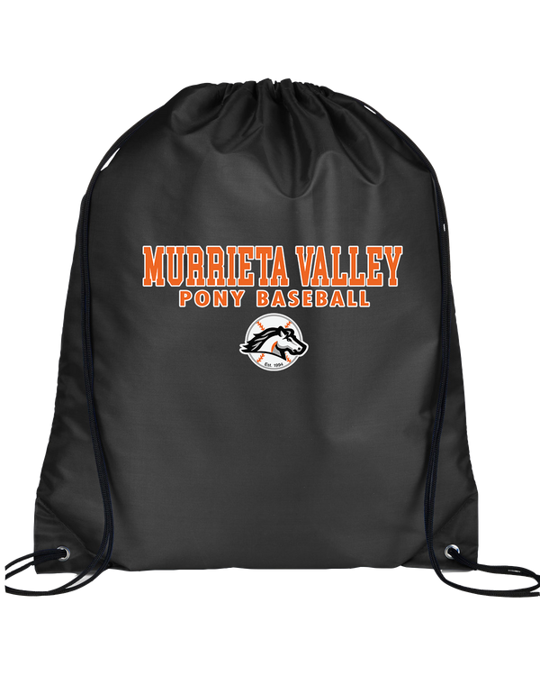 Murrieta Valley Pony Baseball Block - Drawstring Bag