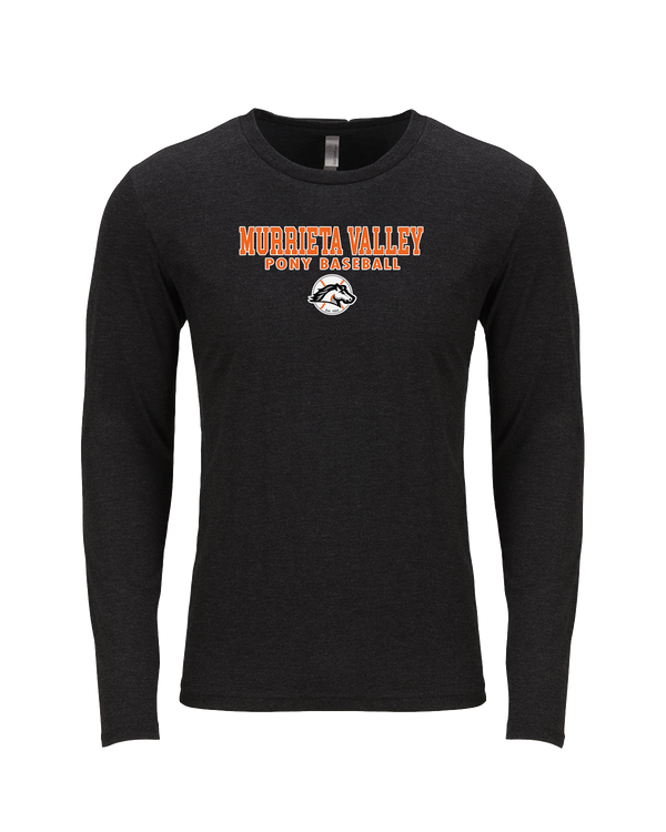 Murrieta Valley Pony Baseball Block - Tri Blend Long Sleeve