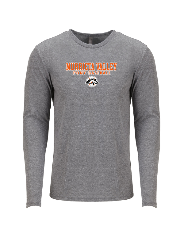 Murrieta Valley Pony Baseball Block - Tri Blend Long Sleeve