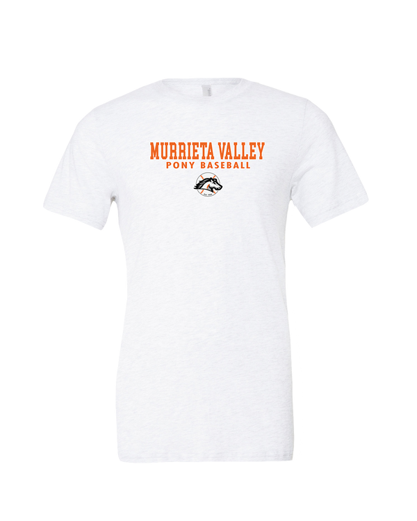 Murrieta Valley Pony Baseball Block - Mens Tri Blend Shirt