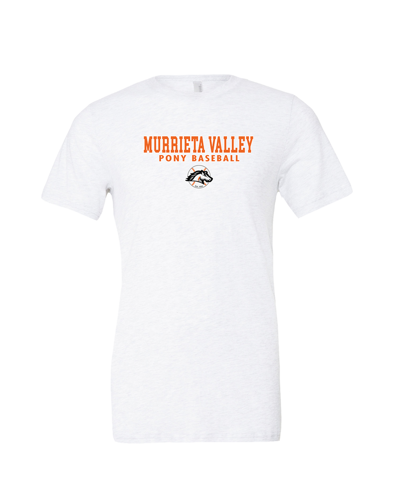 Murrieta Valley Pony Baseball Block - Mens Tri Blend Shirt