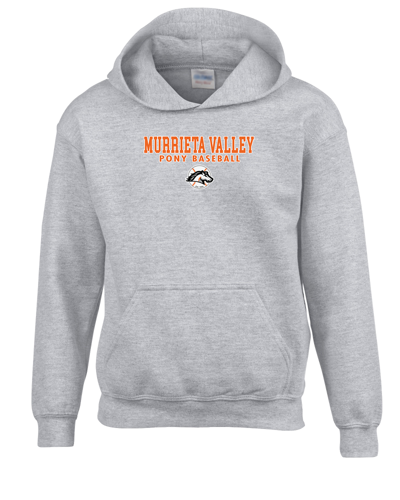 Murrieta Valley Pony Baseball Block - Cotton Hoodie