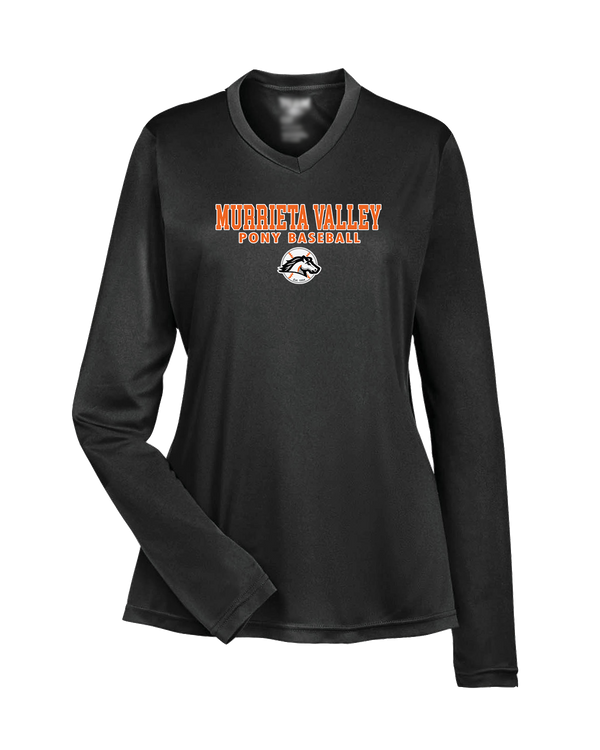 Murrieta Valley Pony Baseball Block - Womens Performance Long Sleeve