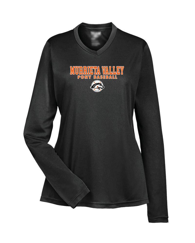 Murrieta Valley Pony Baseball Block - Womens Performance Long Sleeve