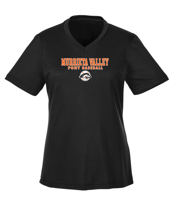 Murrieta Valley Pony Baseball Block - Womens Performance Shirt