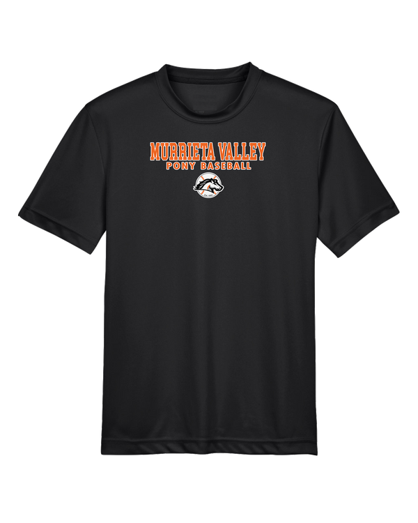 Murrieta Valley Pony Baseball Block - Youth Performance T-Shirt