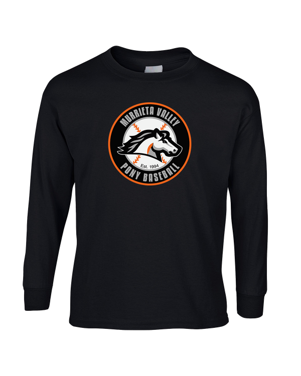 Murrieta Valley Pony Baseball Logo - Mens Basic Cotton Long Sleeve