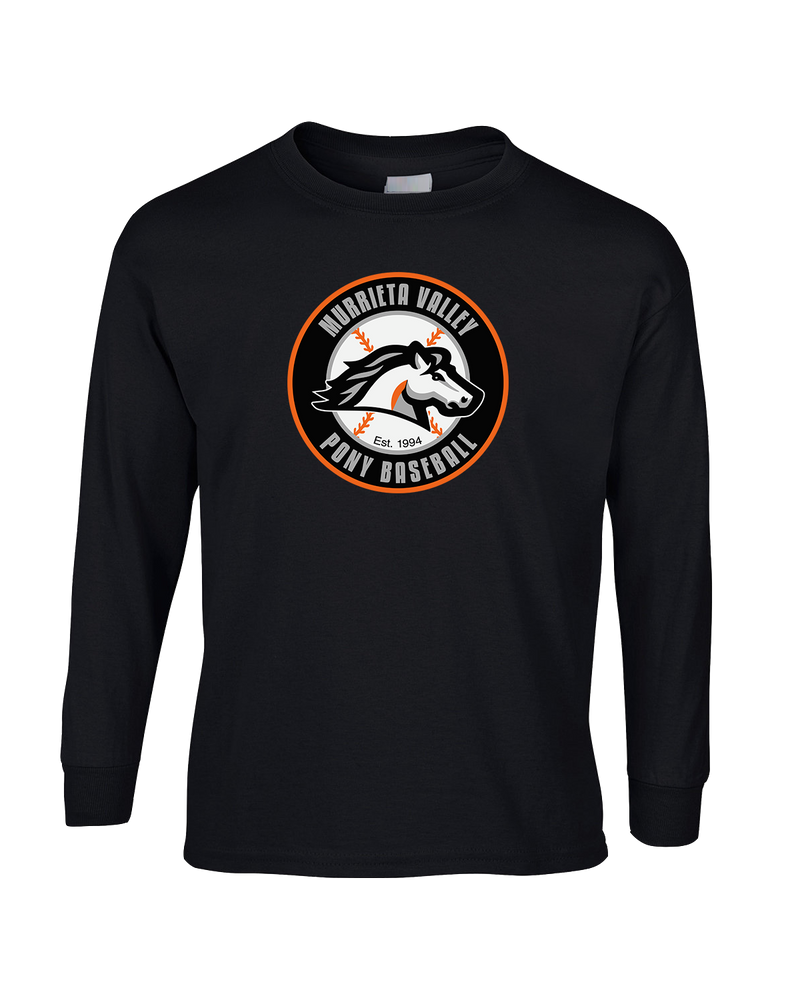 Murrieta Valley Pony Baseball Logo - Mens Basic Cotton Long Sleeve