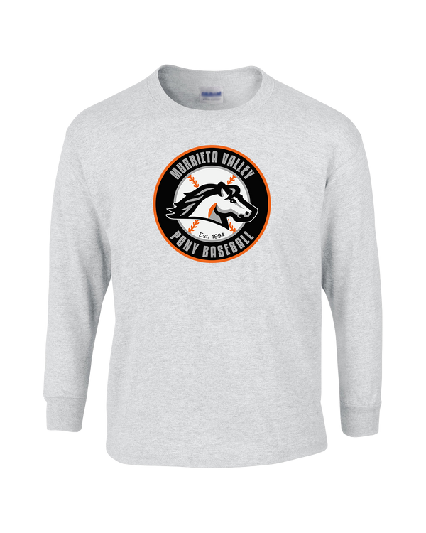 Murrieta Valley Pony Baseball Logo - Mens Basic Cotton Long Sleeve