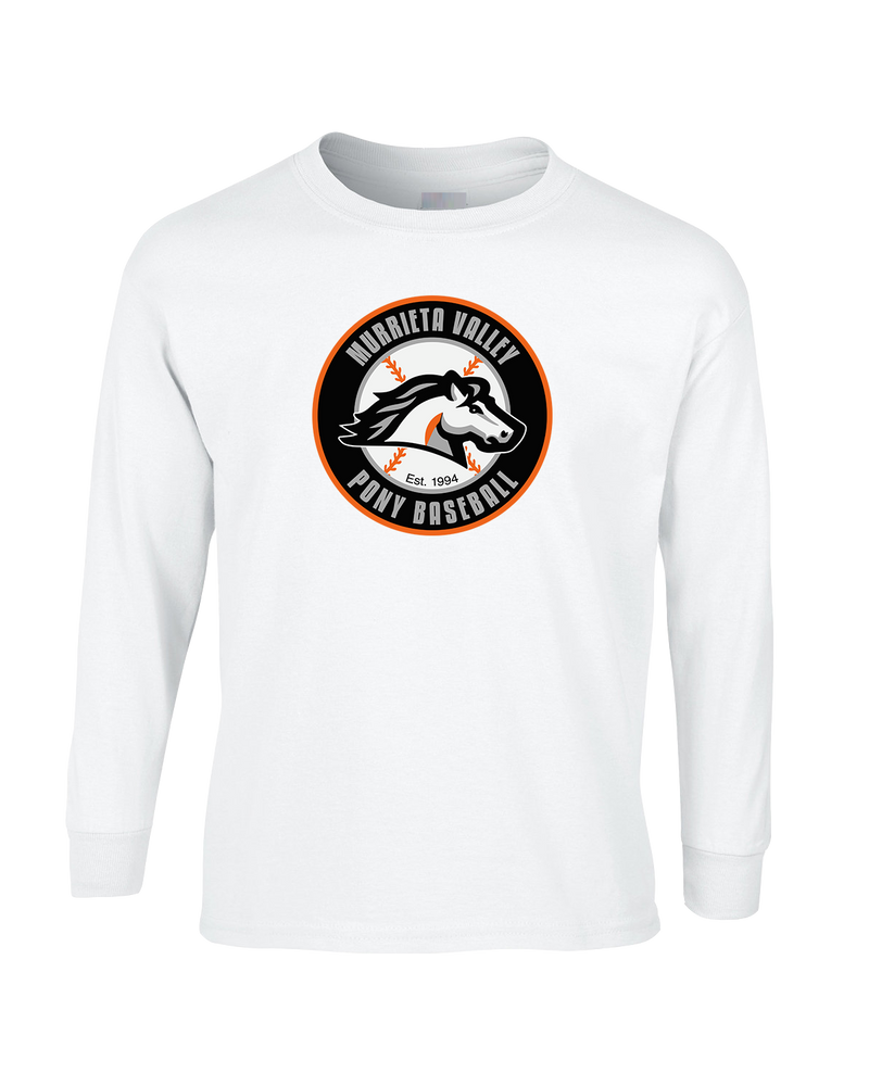 Murrieta Valley Pony Baseball Logo - Mens Basic Cotton Long Sleeve