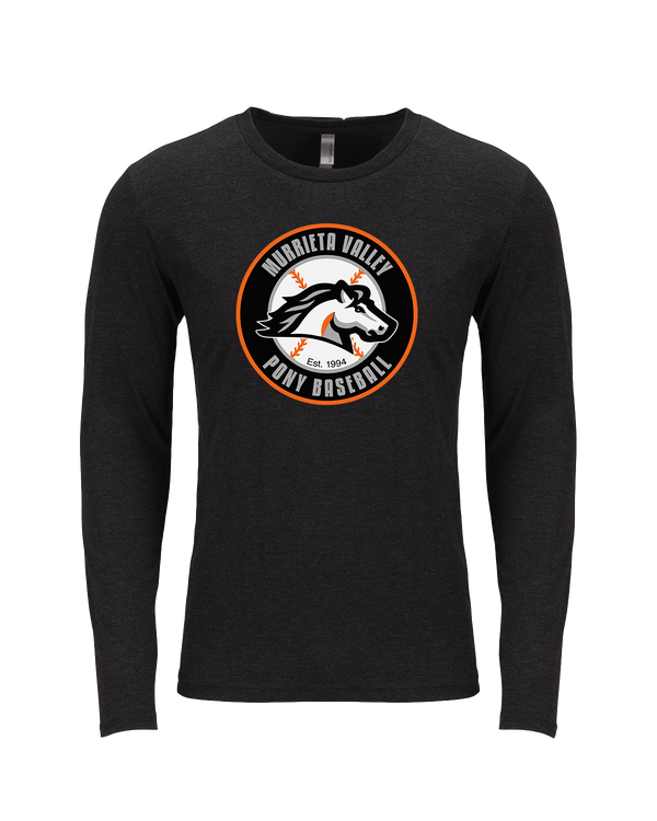 Murrieta Valley Pony Baseball Logo - Tri Blend Long Sleeve