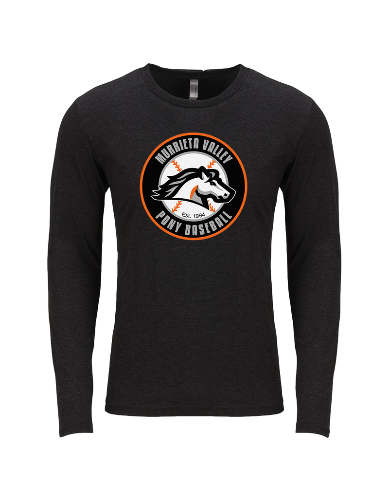 Murrieta Valley Pony Baseball Logo - Tri Blend Long Sleeve