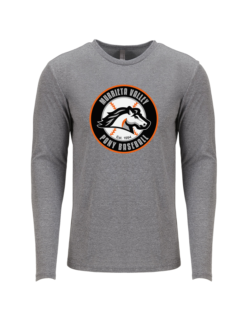 Murrieta Valley Pony Baseball Logo - Tri Blend Long Sleeve