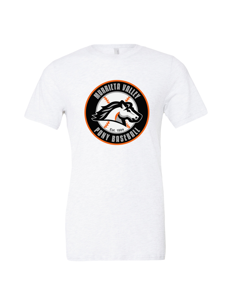 Murrieta Valley Pony Baseball Logo - Mens Tri Blend Shirt