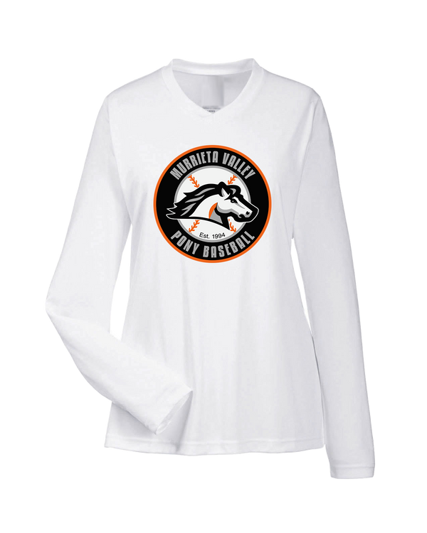 Murrieta Valley Pony Baseball Logo - Womens Performance Long Sleeve